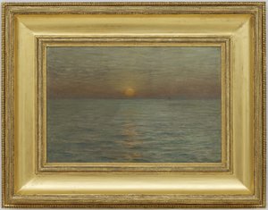 Morze: Zachód słońca, 1889 (olej na płycie drewnopodobnej)